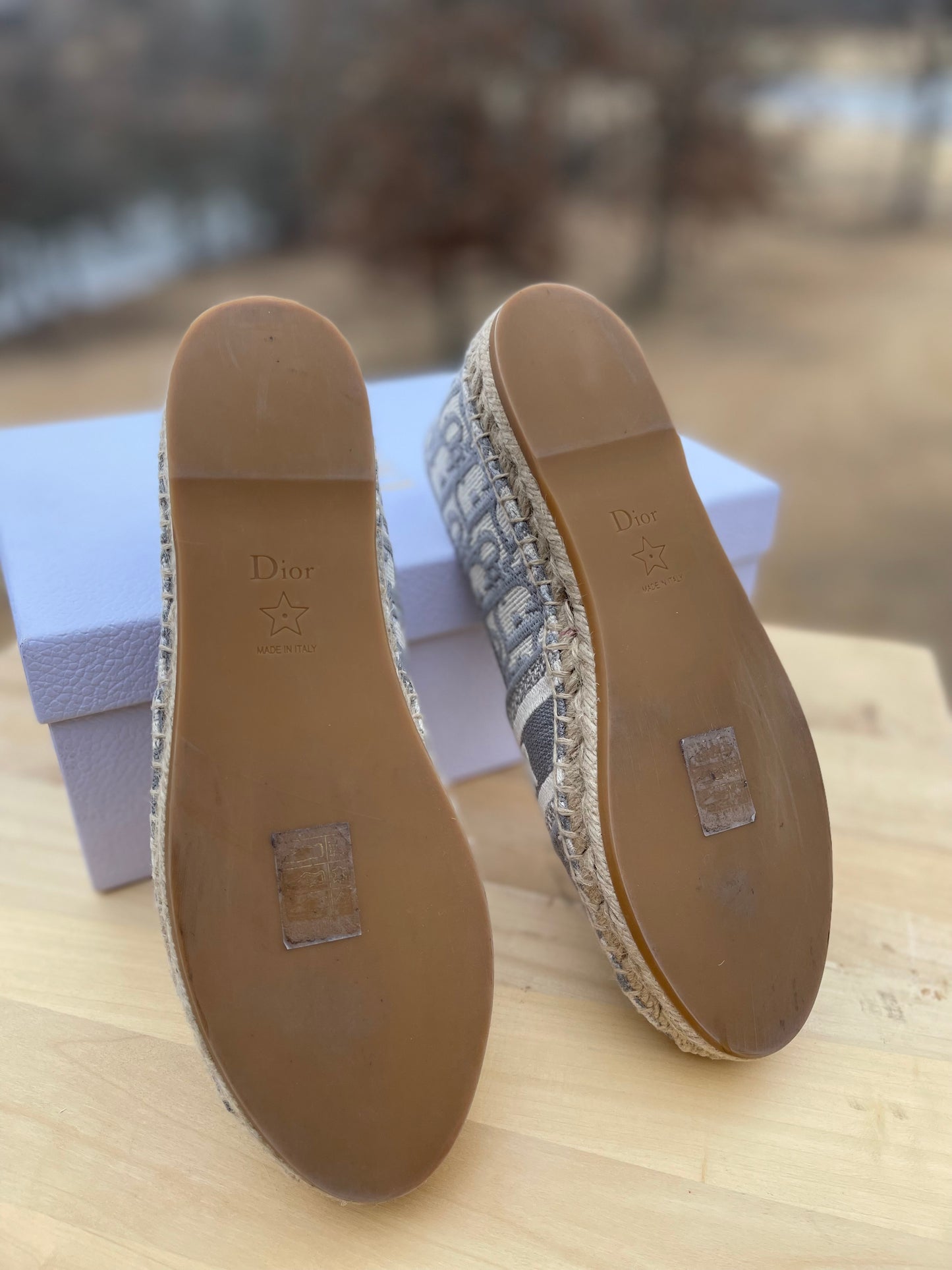 Dior Granville Espadrille
Stone Gray Dior Oblique Embroidered Cotton