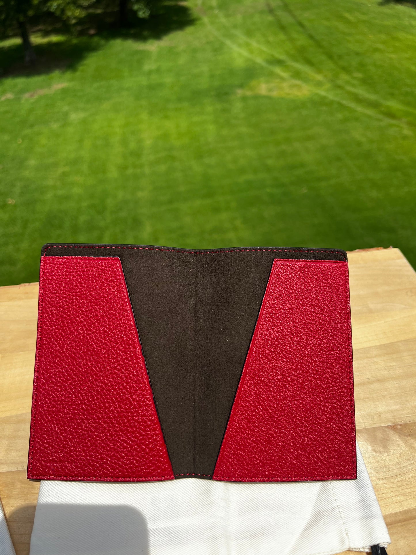 FENDI Passport Holder – Grained Black Leather