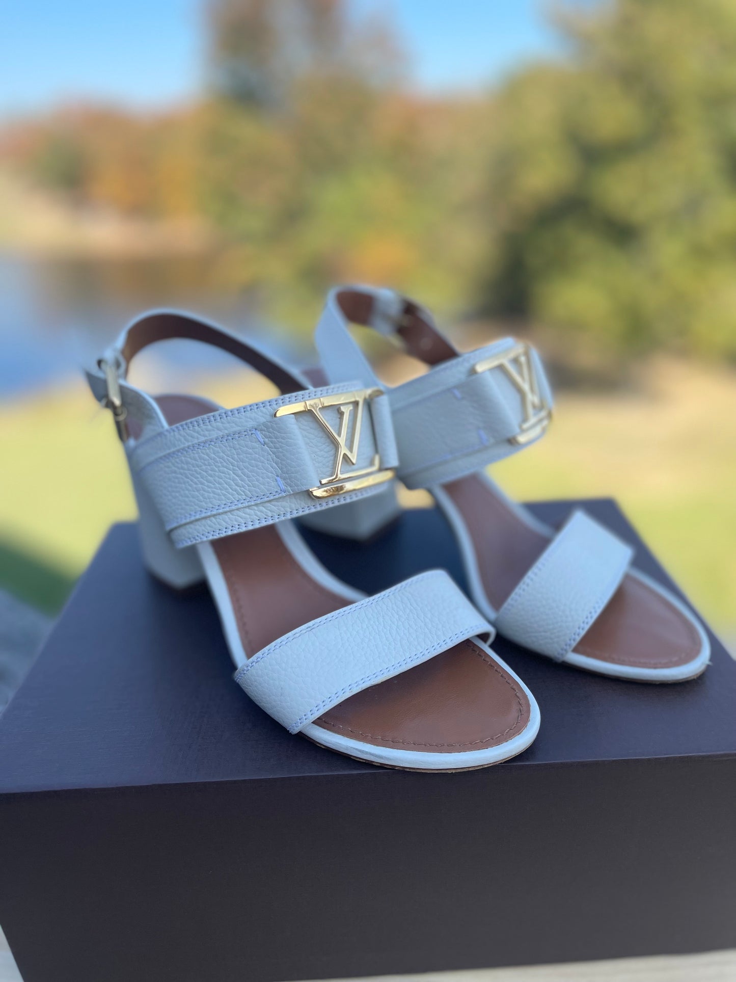 LOUIS VUITTON Grained Calfskin Horizon Sandals
37.5 EU