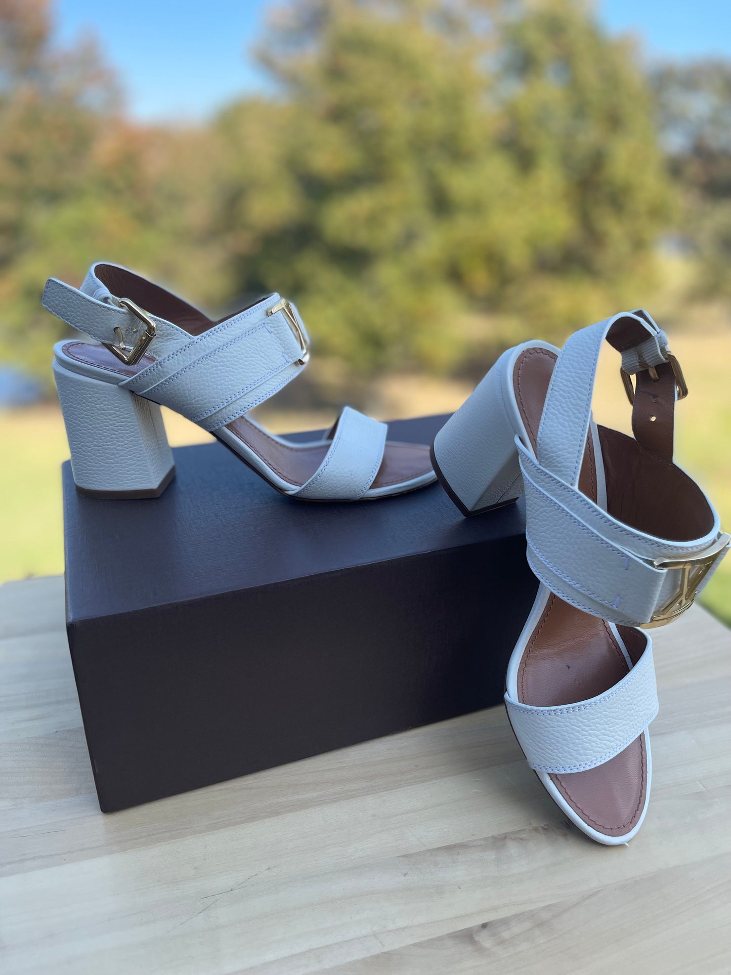 LOUIS VUITTON Grained Calfskin Horizon Sandals
37.5 EU