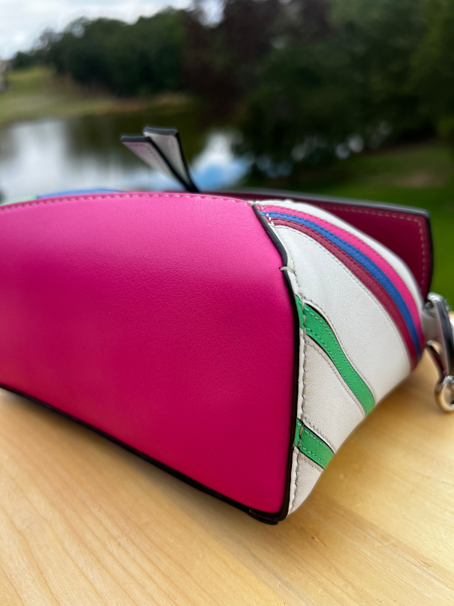 LOEWE Puzzle Mini Bag – Multicolor Chevron Leather