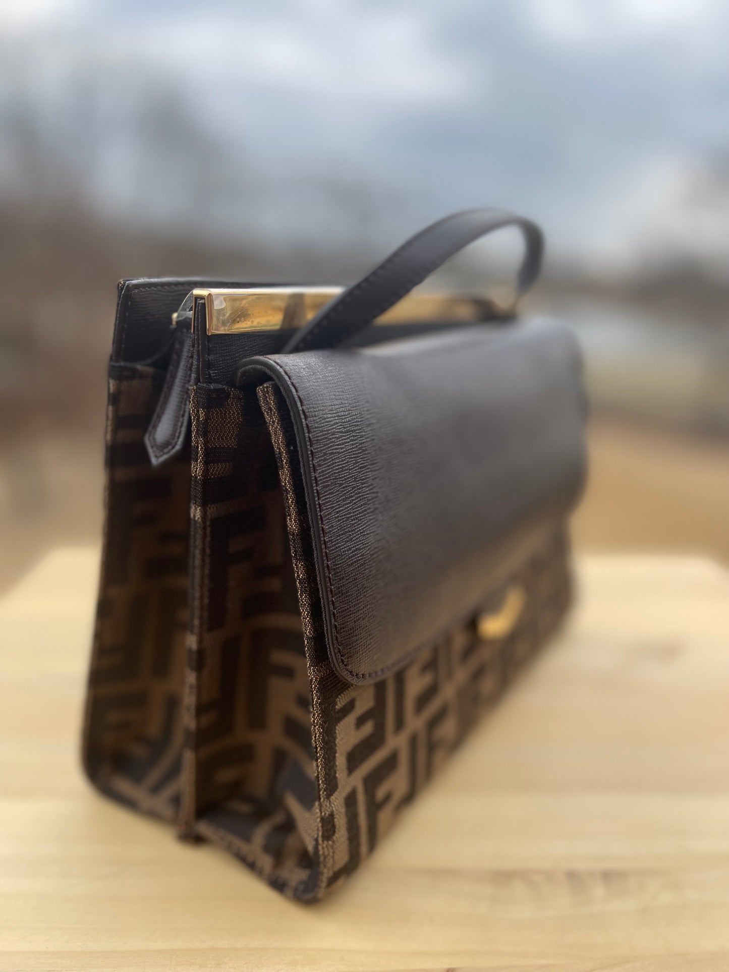 Fendi Tobacco Zucca Canvas and Leather Demi Jour Shoulder Bag