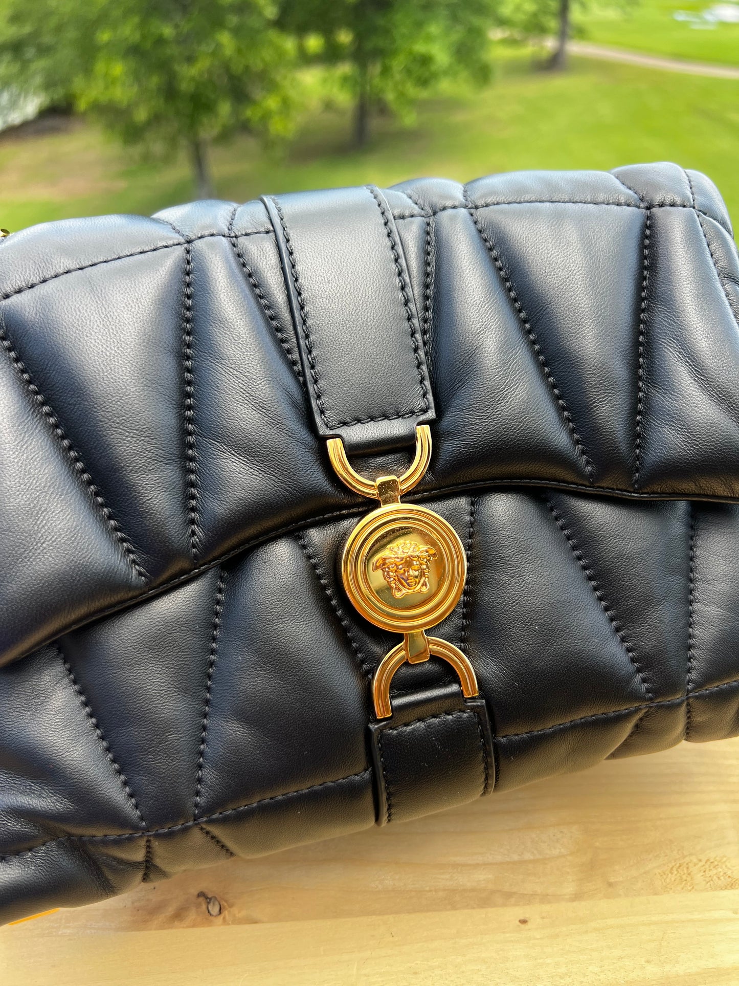 VERSACE
Nappa Quilted Kleio Shoulder Bag
