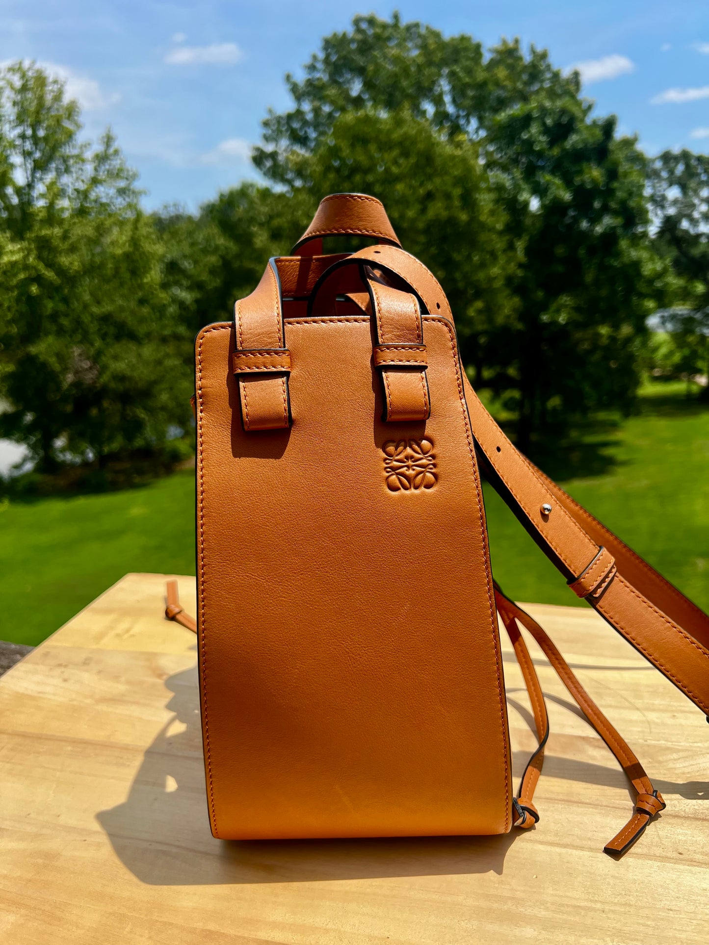 LOEWE Small Hammock Bag in Classic Calfskin Tan