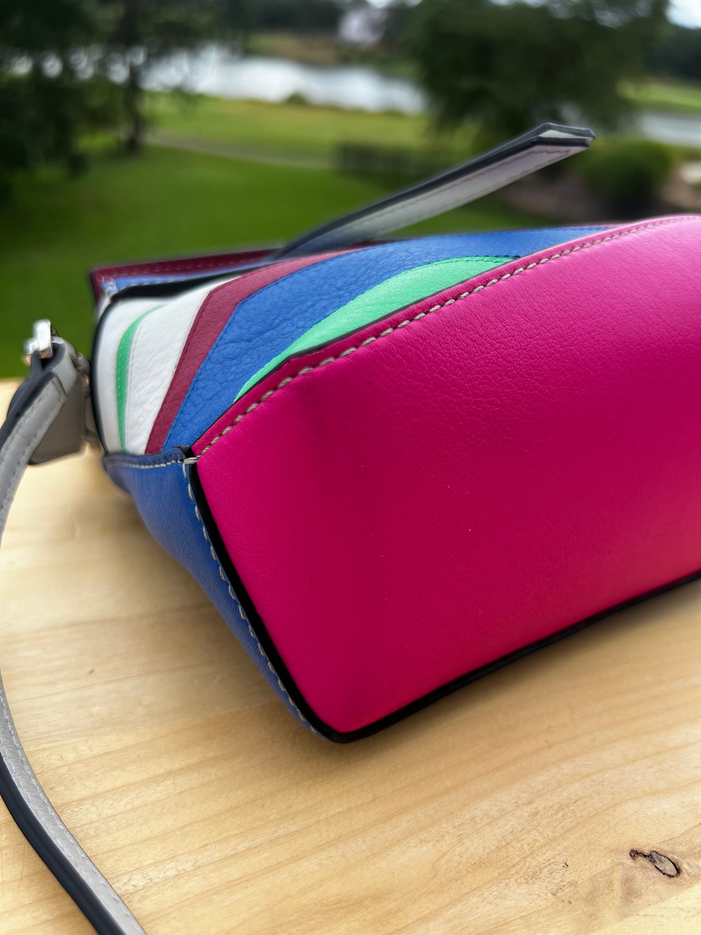 LOEWE Puzzle Mini Bag – Multicolor Chevron Leather