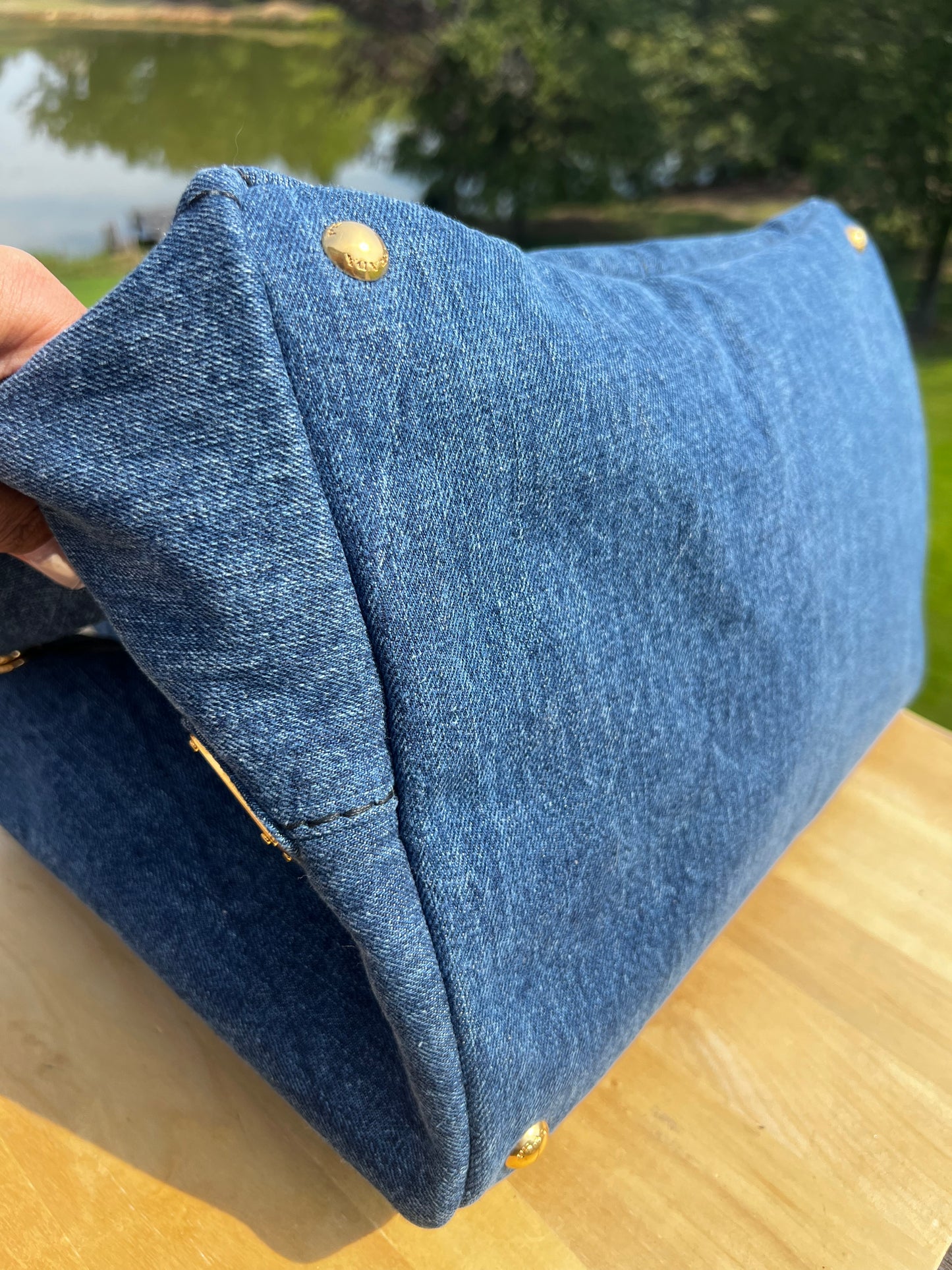 PRADA Denim Tote Bag – Medium Size | Authentic Pre-Loved Designer Handbag