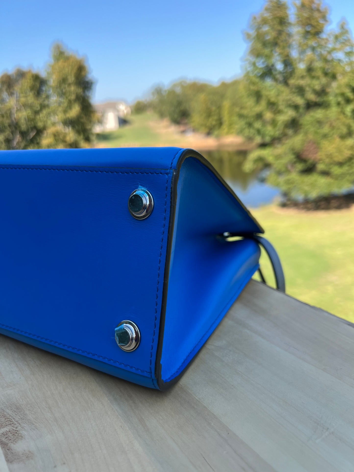 LOUIS VUITTON
Calfskin City Steamer PM Silver Blue