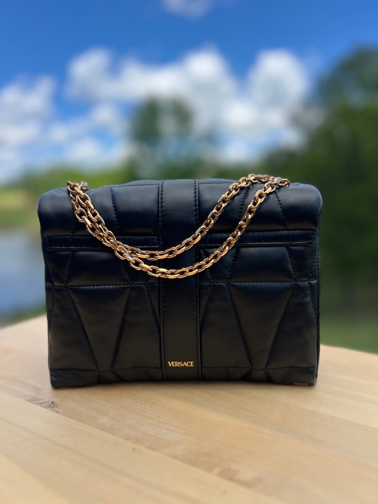 VERSACE
Nappa Quilted Kleio Shoulder Bag