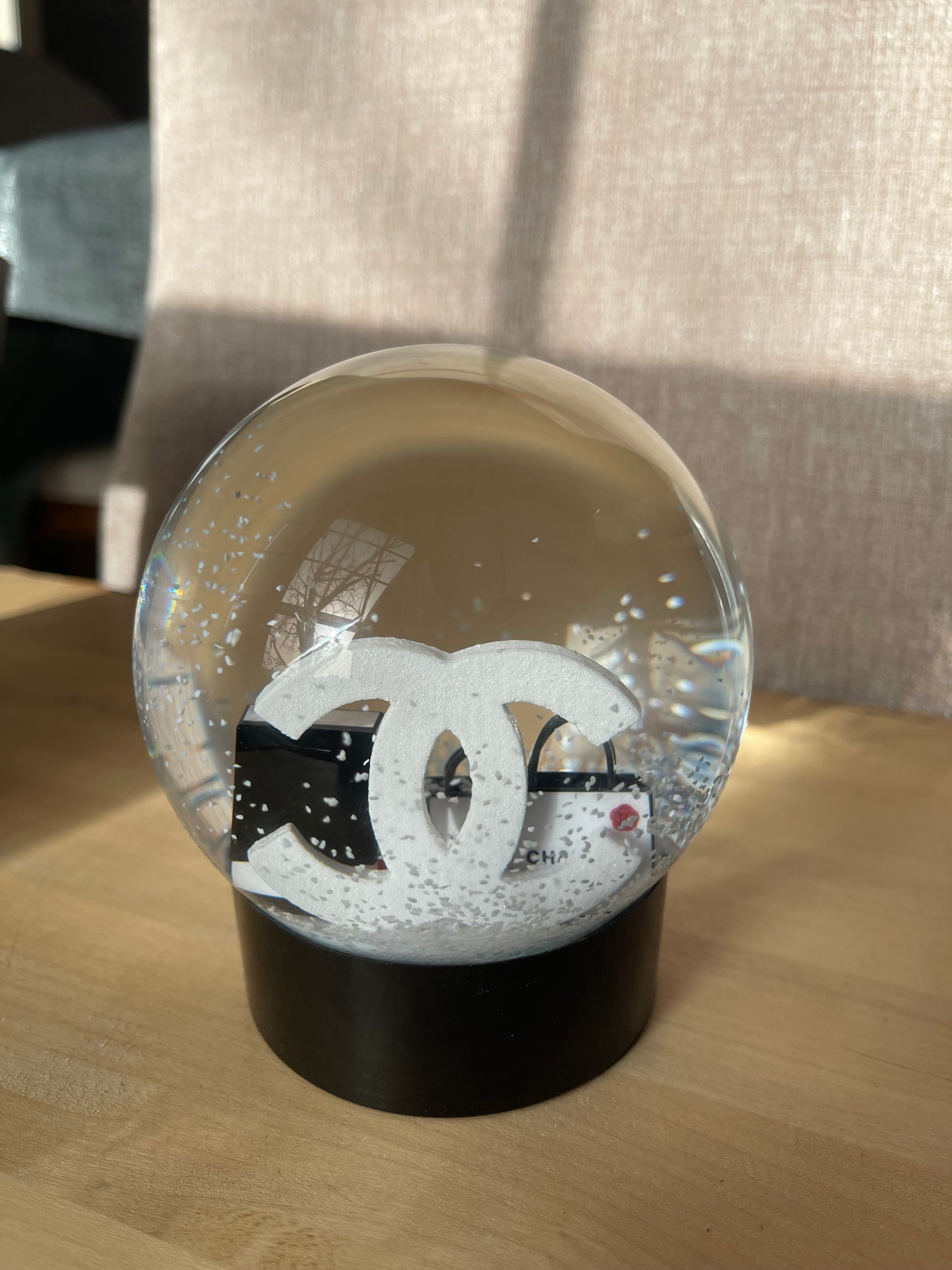 CHANEL Glass CC Shopping Bag Snow Globe