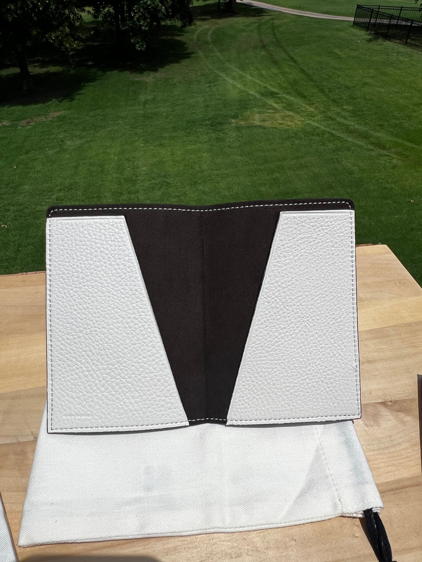 FENDI Passport Holder – Grained Black Leather