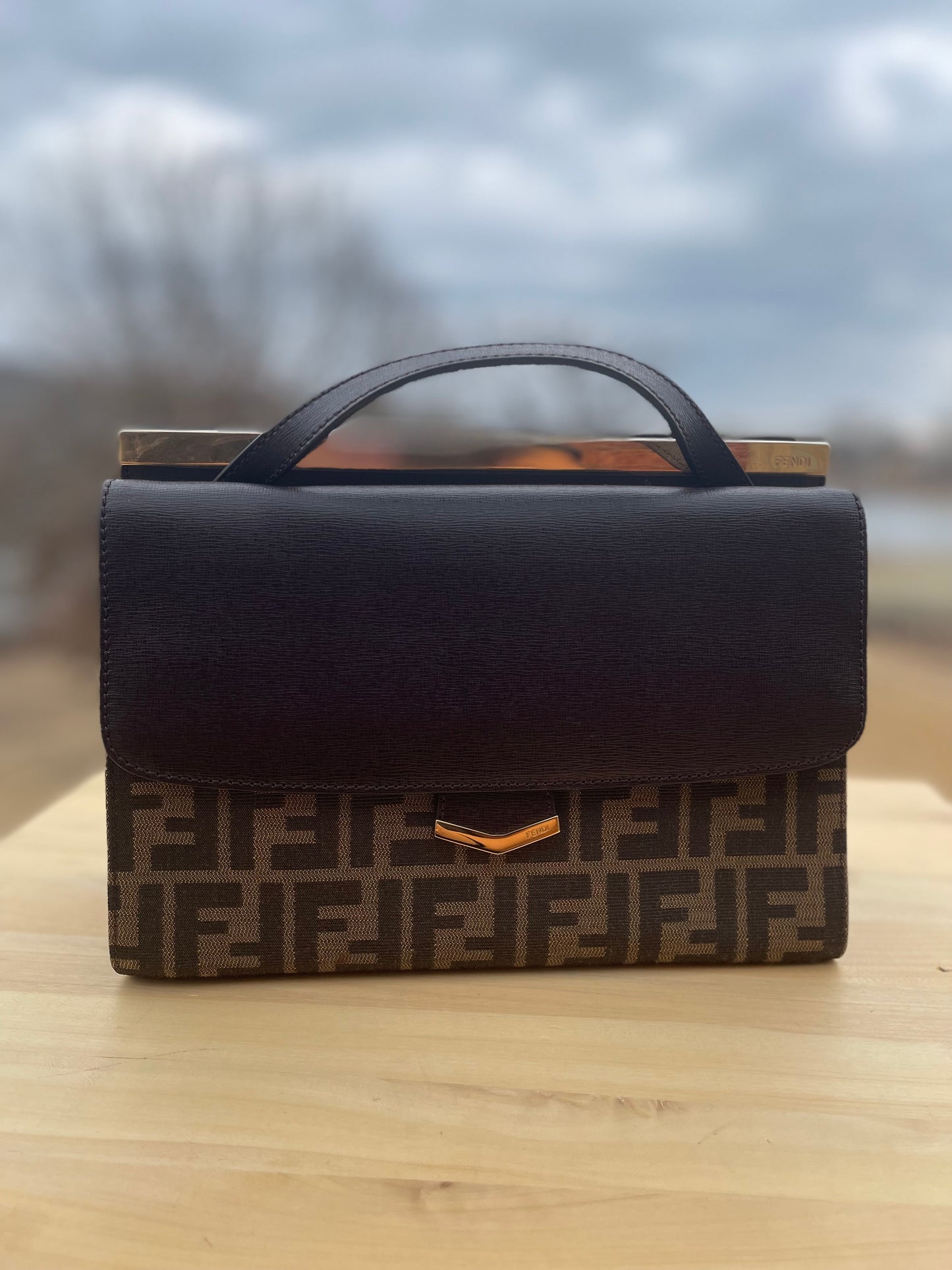 Fendi Tobacco Zucca Canvas and Leather Demi Jour Shoulder Bag