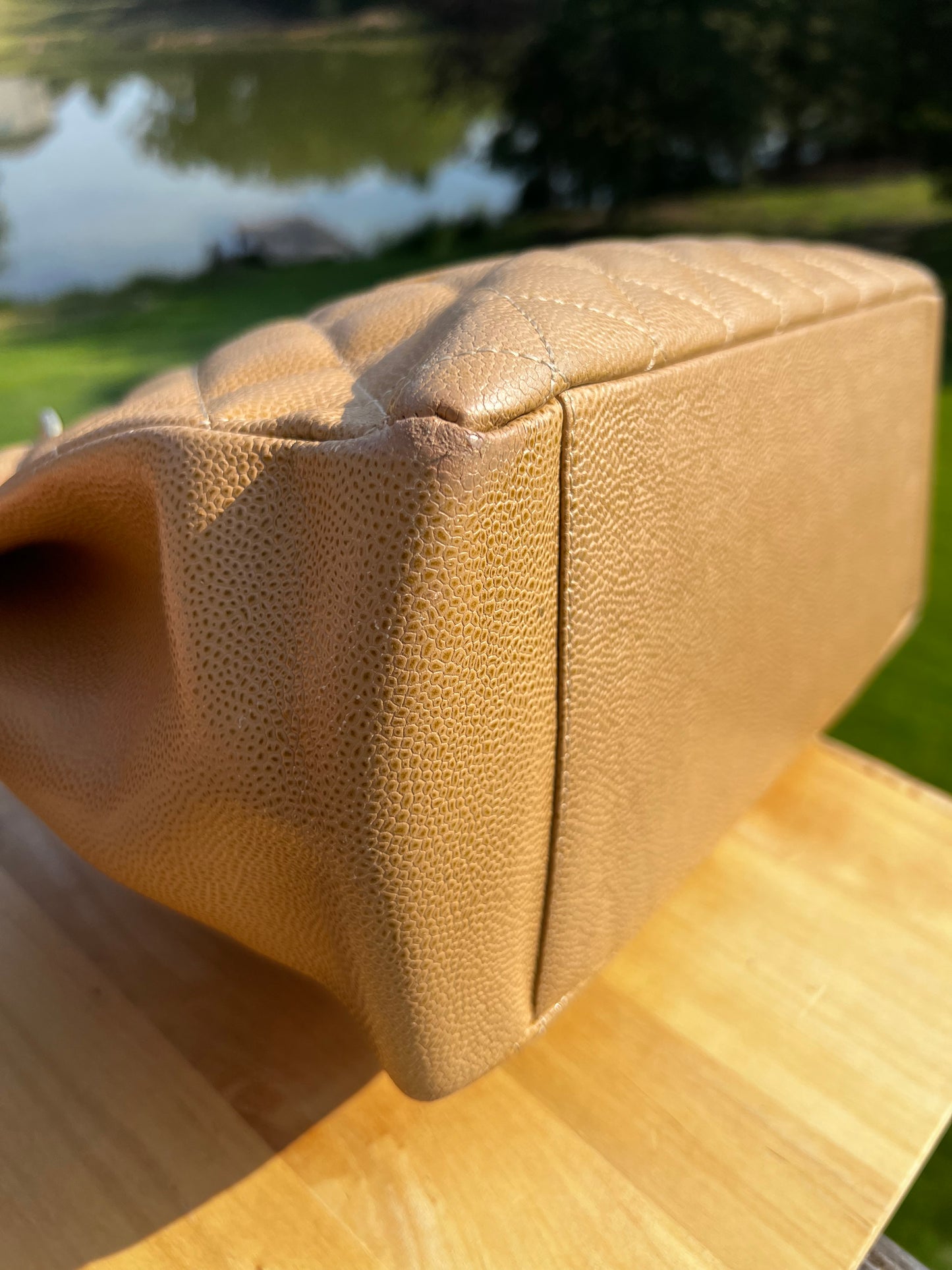 CHANEL Caviar Leather Grand Shopping Tote (GST) – Beige Quilted Shoulder Bag