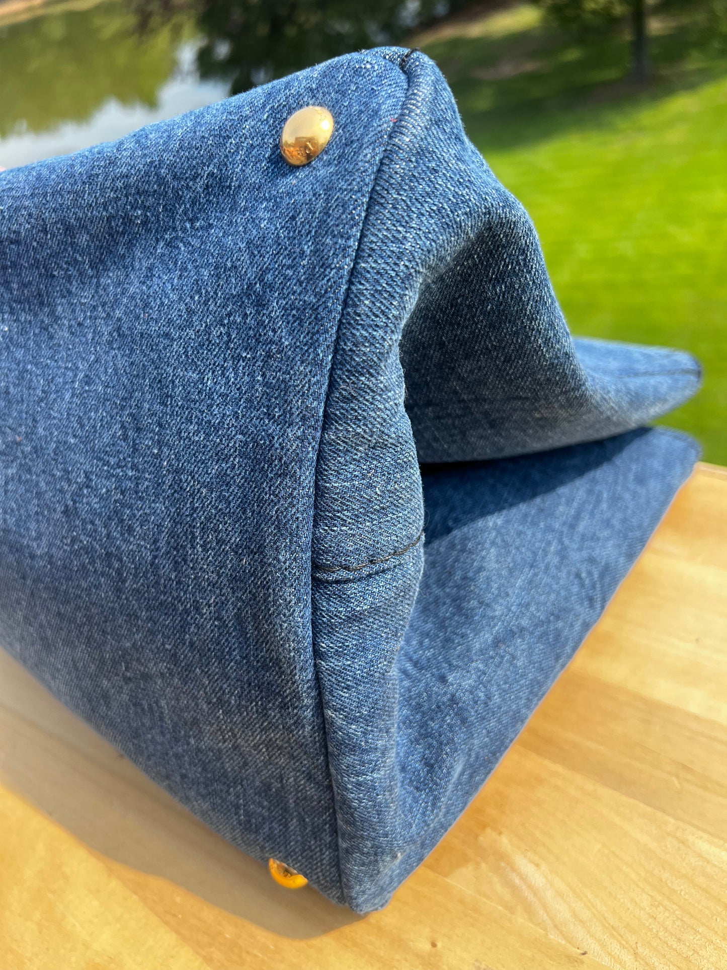 PRADA Denim Tote Bag – Medium Size | Authentic Pre-Loved Designer Handbag