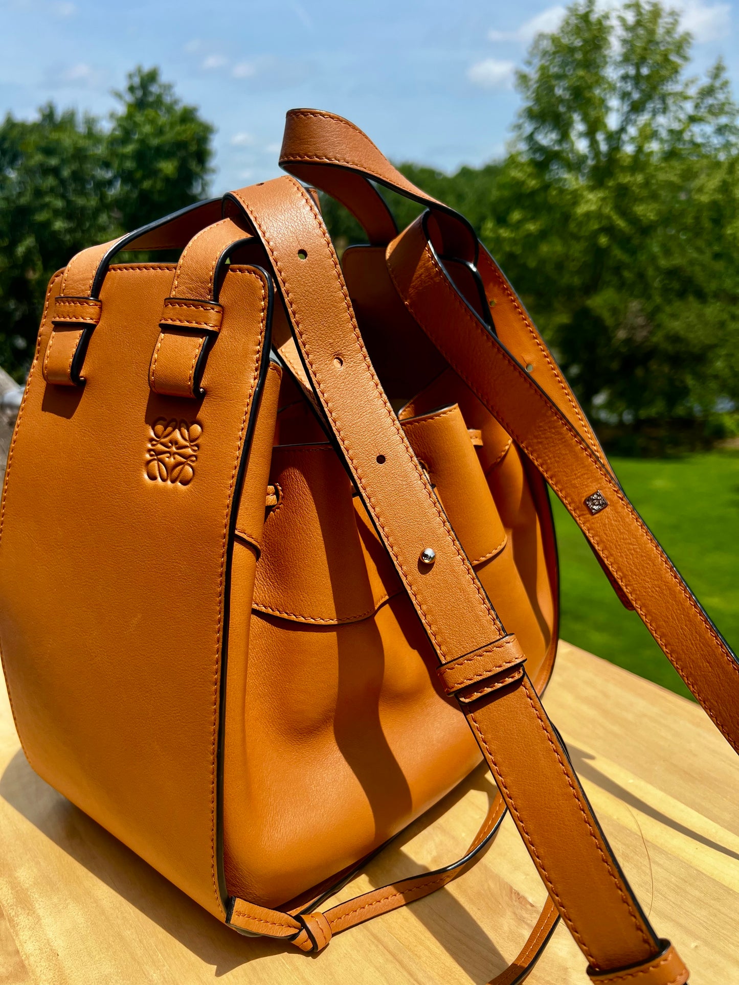 LOEWE Small Hammock Bag in Classic Calfskin Tan