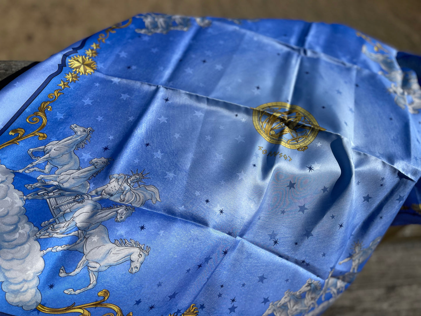 HERMÉS Blue 90 Silk Scarf 90 ‘COSMOS