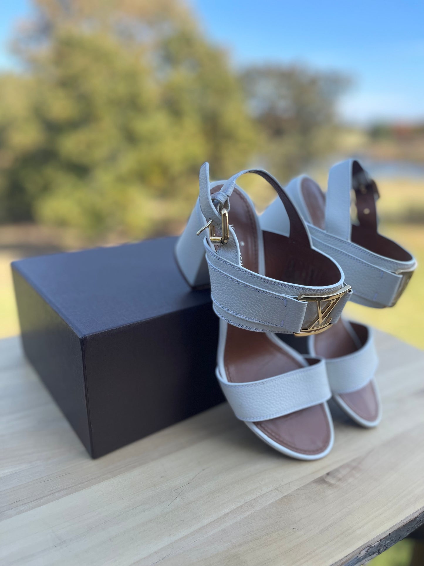 LOUIS VUITTON Grained Calfskin Horizon Sandals
37.5 EU