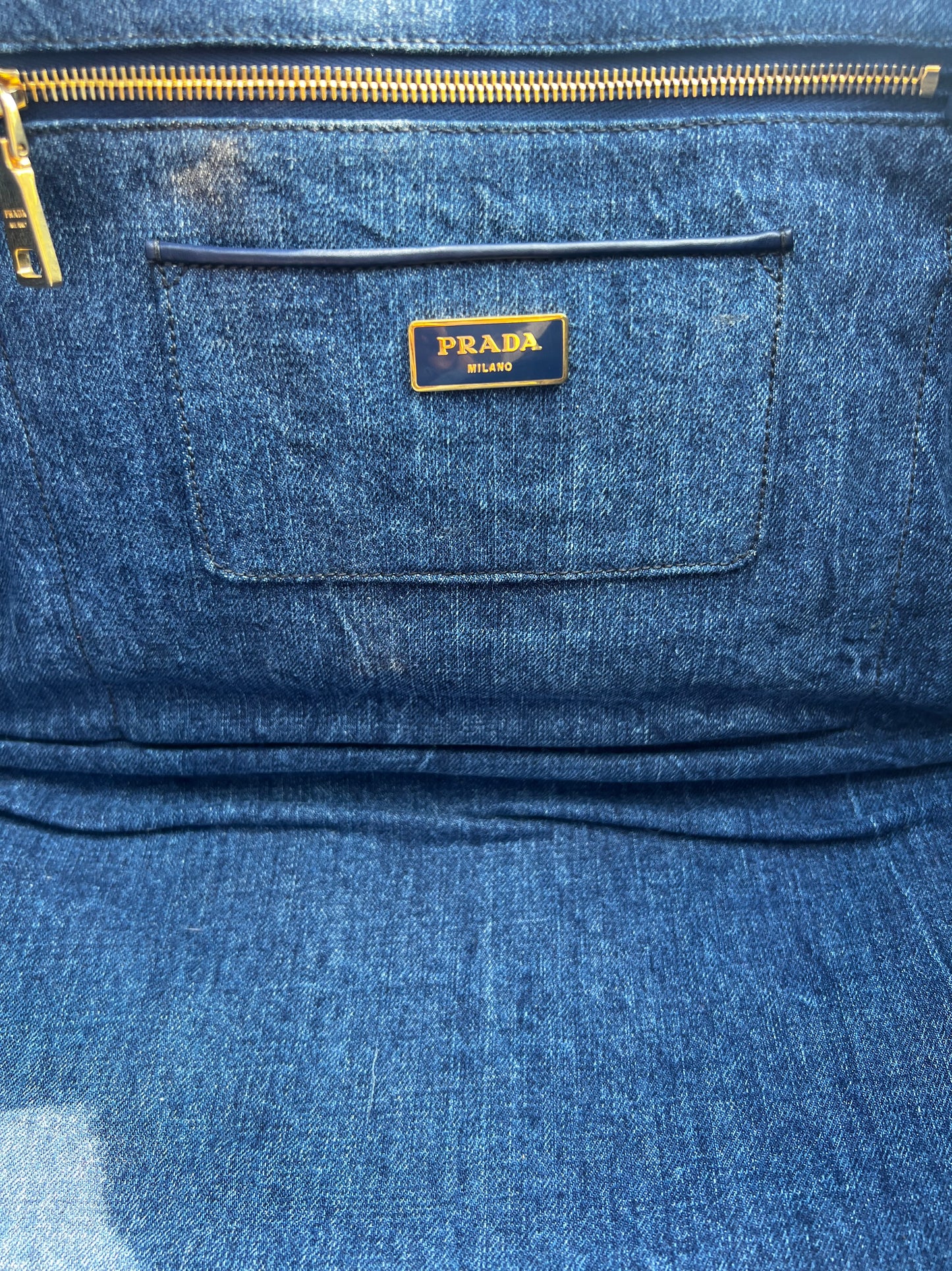 PRADA Denim Tote Bag – Medium Size | Authentic Pre-Loved Designer Handbag