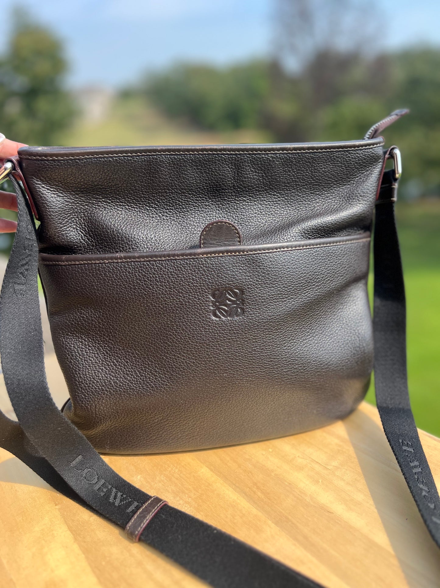 LOEWE Leather Crossbody Bag – Brown