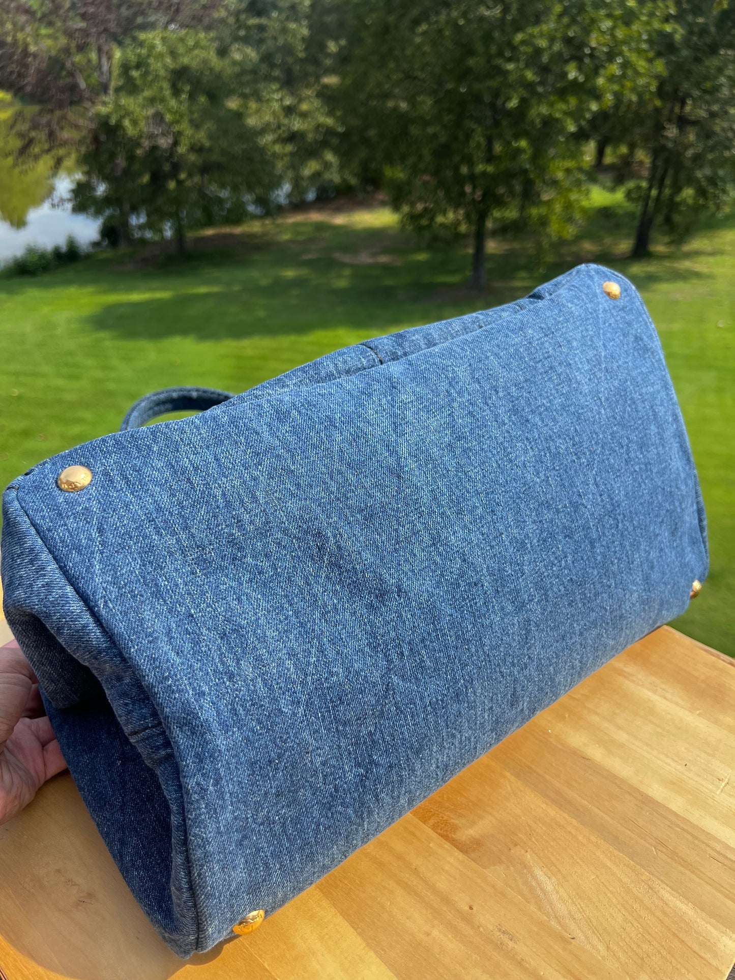 PRADA Denim Tote Bag – Medium Size | Authentic Pre-Loved Designer Handbag
