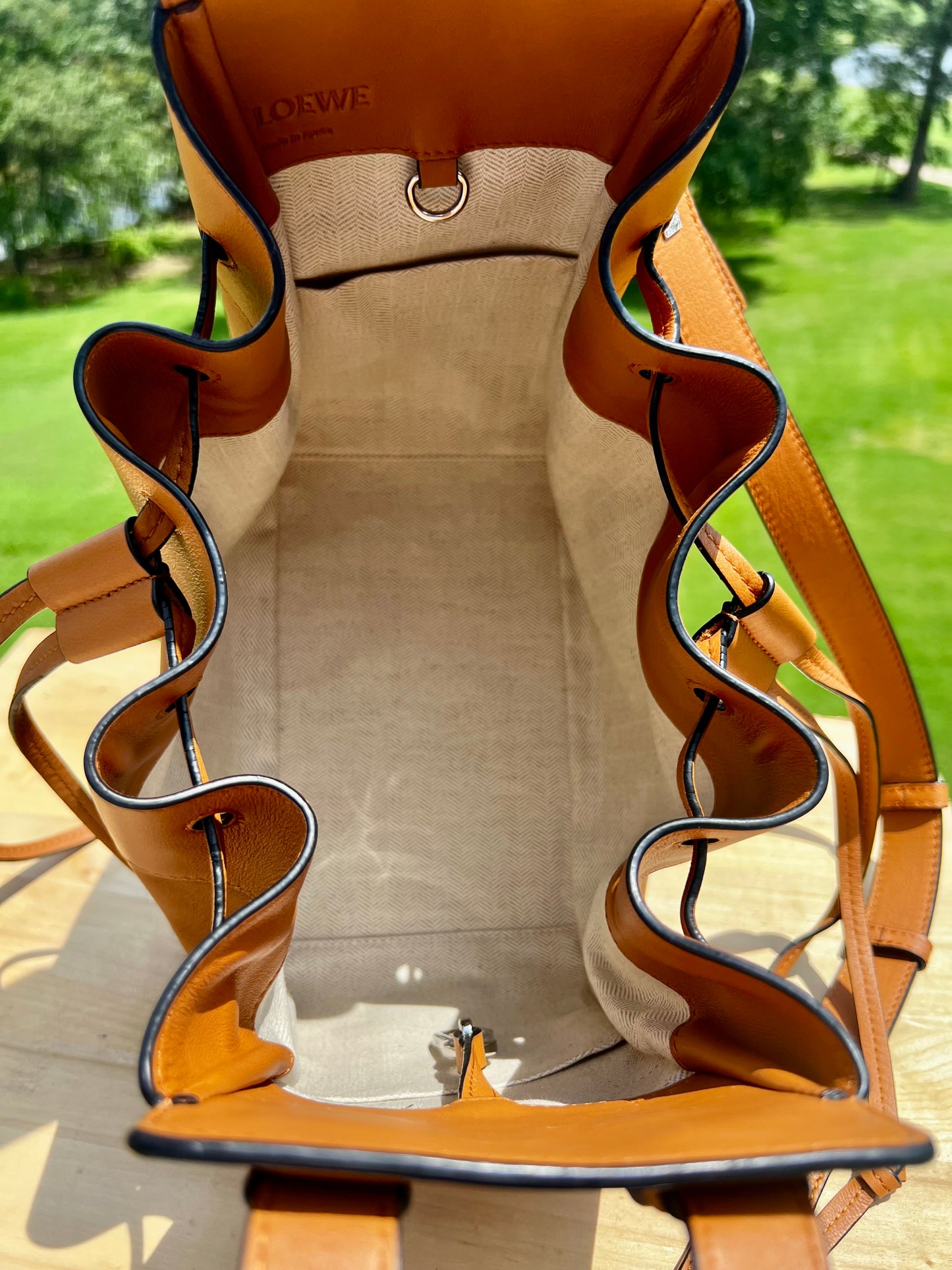 LOEWE Small Hammock Bag in Classic Calfskin Tan