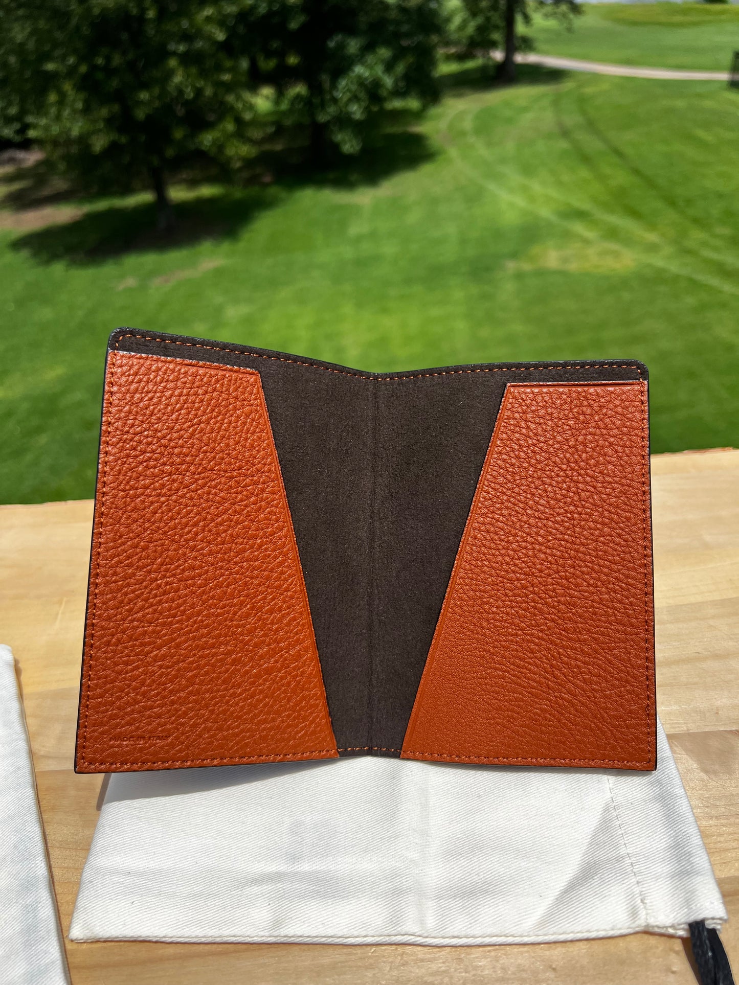 FENDI Passport Holder – Grained Black Leather
