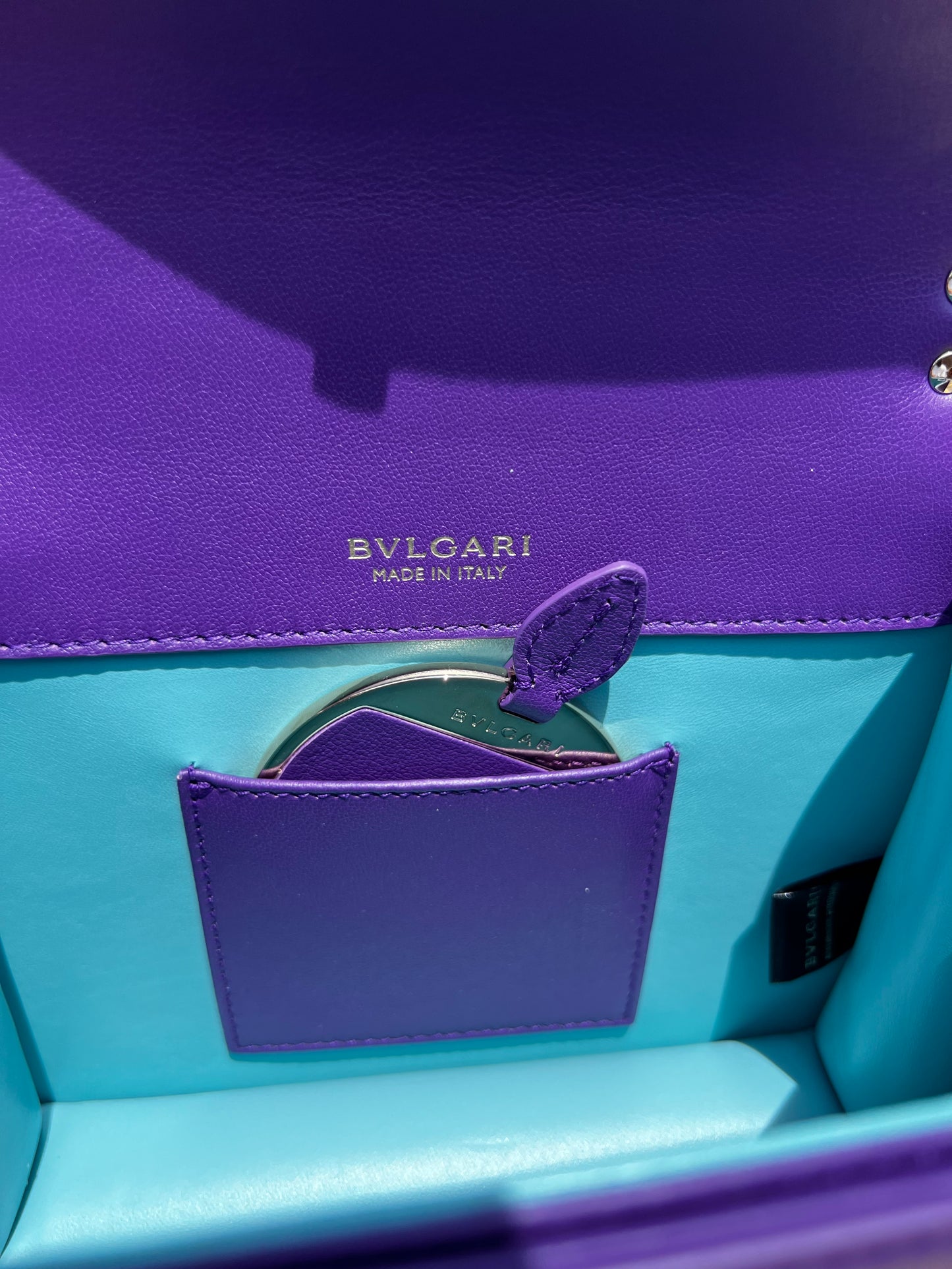 BVLGARI Serpenti Forever Leather Cross‑Body Bag (Purple)