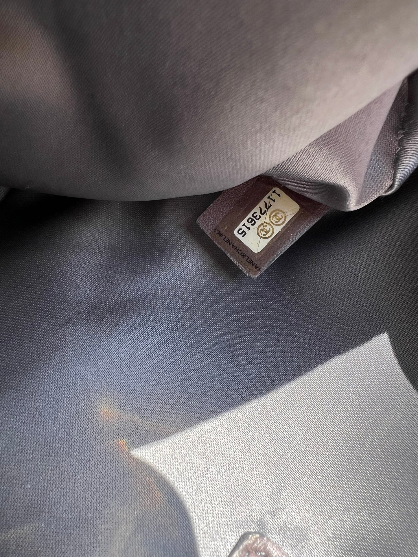 CHANEL Metallic Crackled Calfskin Perforated Drill Flap Bag