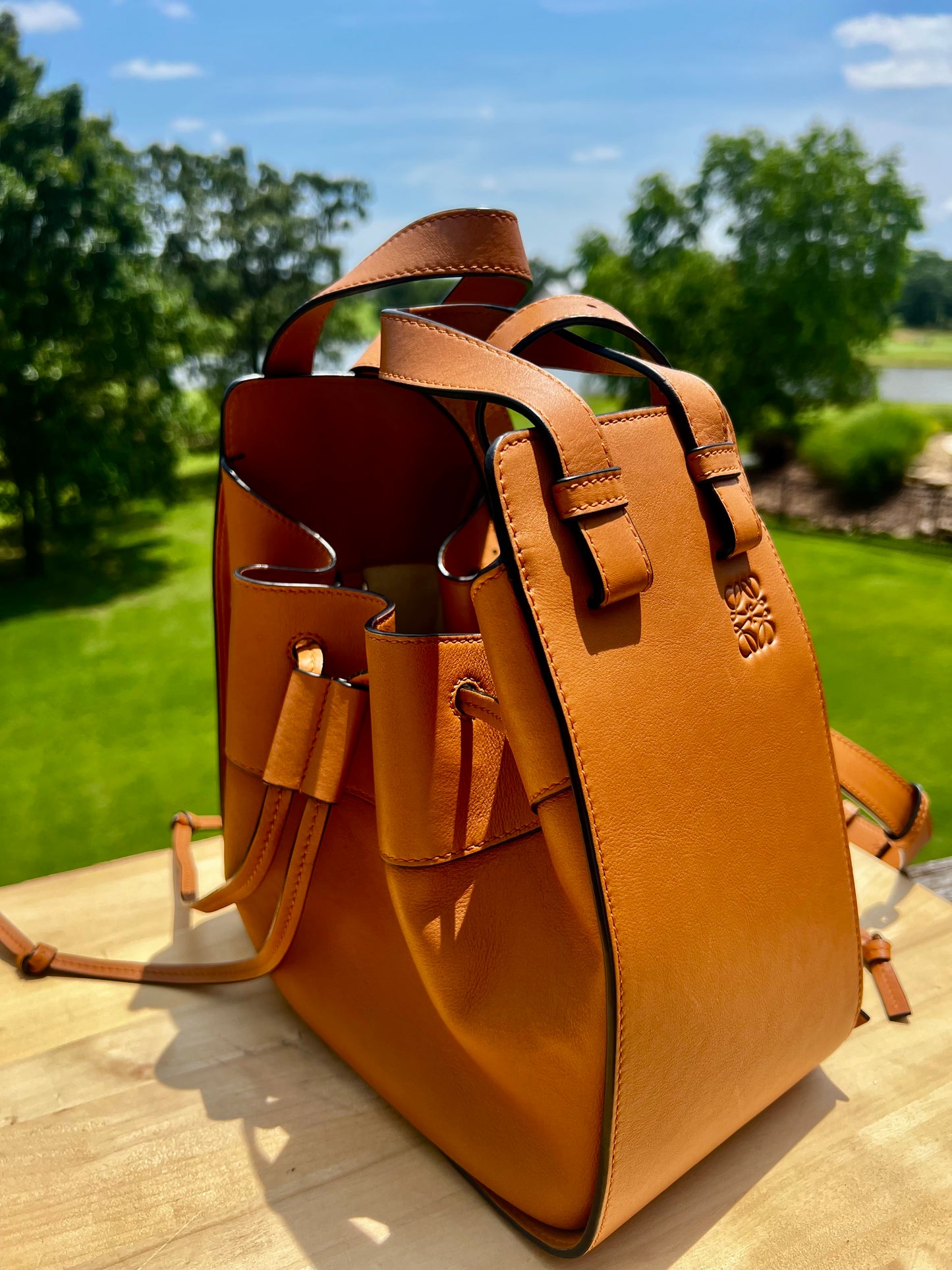 LOEWE Small Hammock Bag in Classic Calfskin Tan