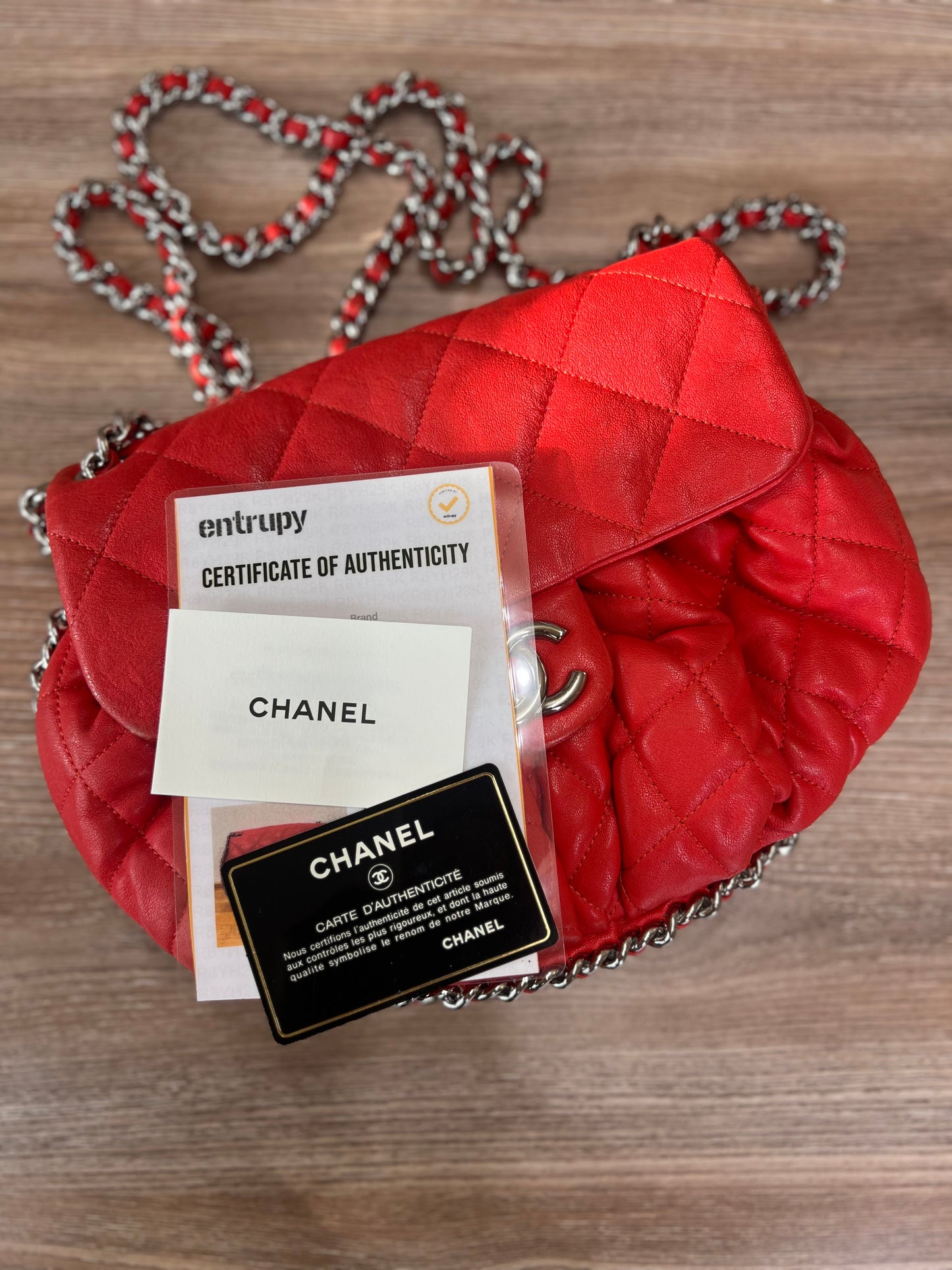 CHANEL Chain Around Flap Bag Quilted Leather Medium