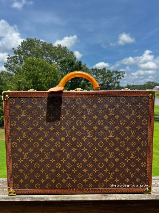 Louis Vuitton Monogram Bisten Trunk Suitcase 50 with key and luggage tag