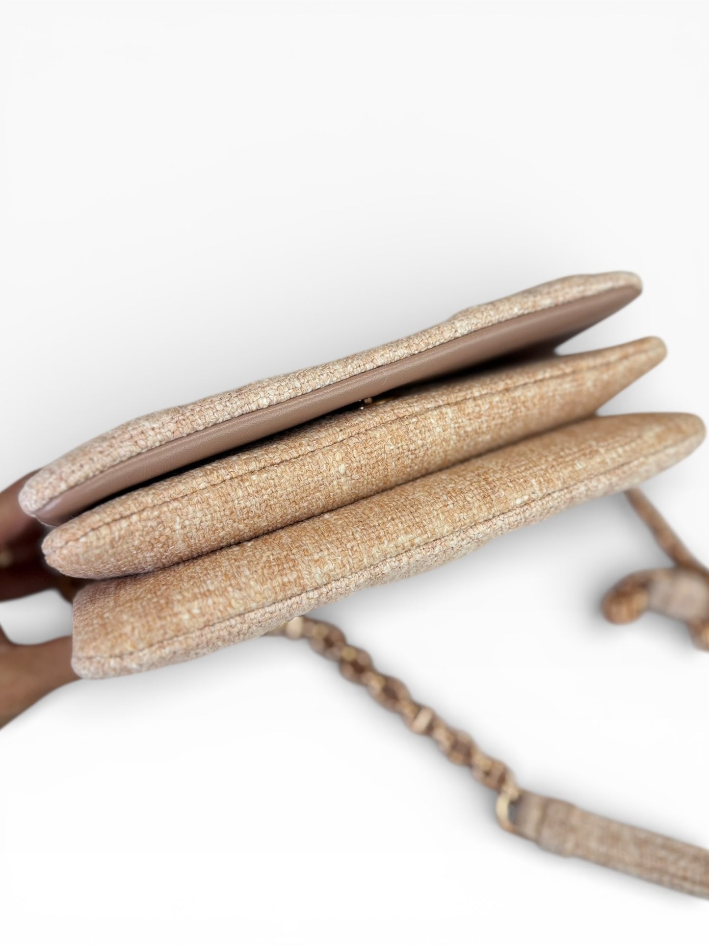 Christian Dior Linen Macrocannage Caro Bag Rose