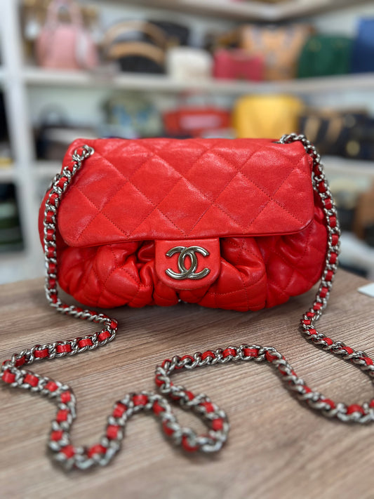 CHANEL Chain Around Flap Bag Quilted Leather Medium