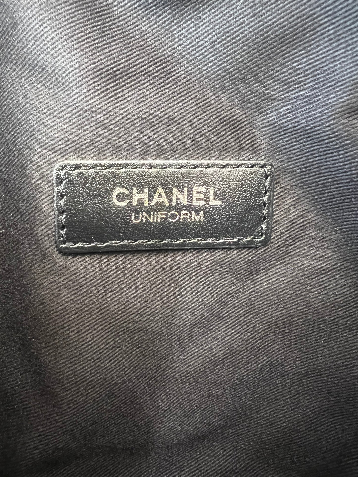 CHANEL

Calfskin Quilted Waist Belt Bag Black