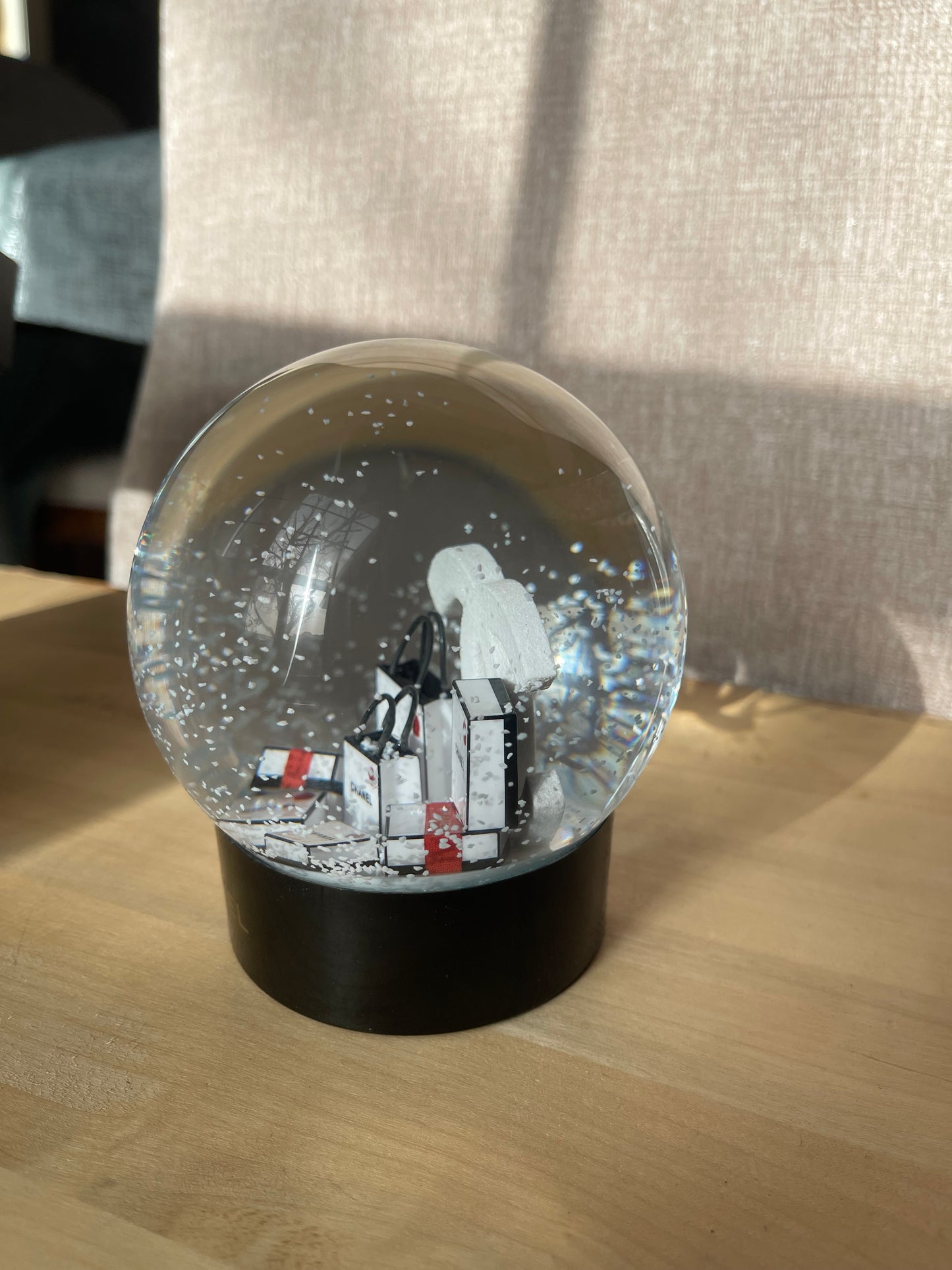 CHANEL Glass CC Shopping Bag Snow Globe