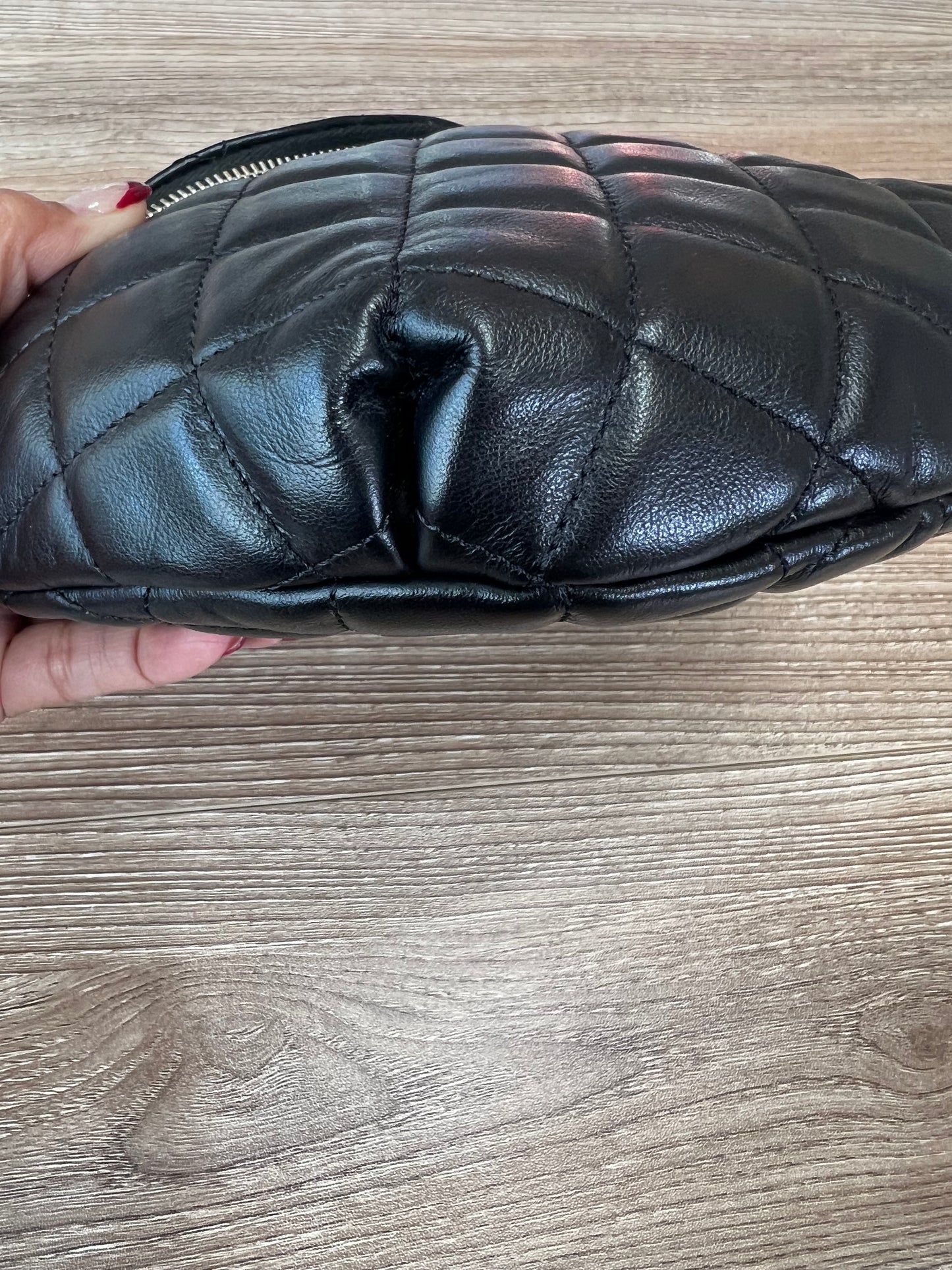 CHANEL

Calfskin Quilted Waist Belt Bag Black