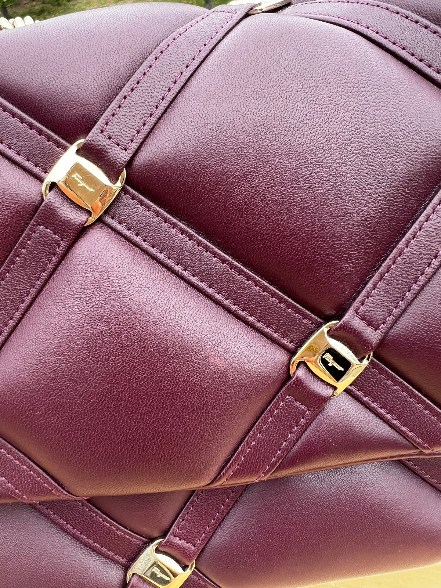 Salvatore Ferragamo
Vara Soft Studs Flap Bag Quilted Leather Small