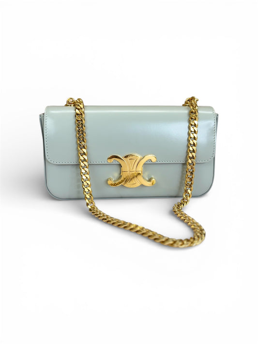 CELINE
Shiny Calfskin Triomphe Chain Shoulder Bag