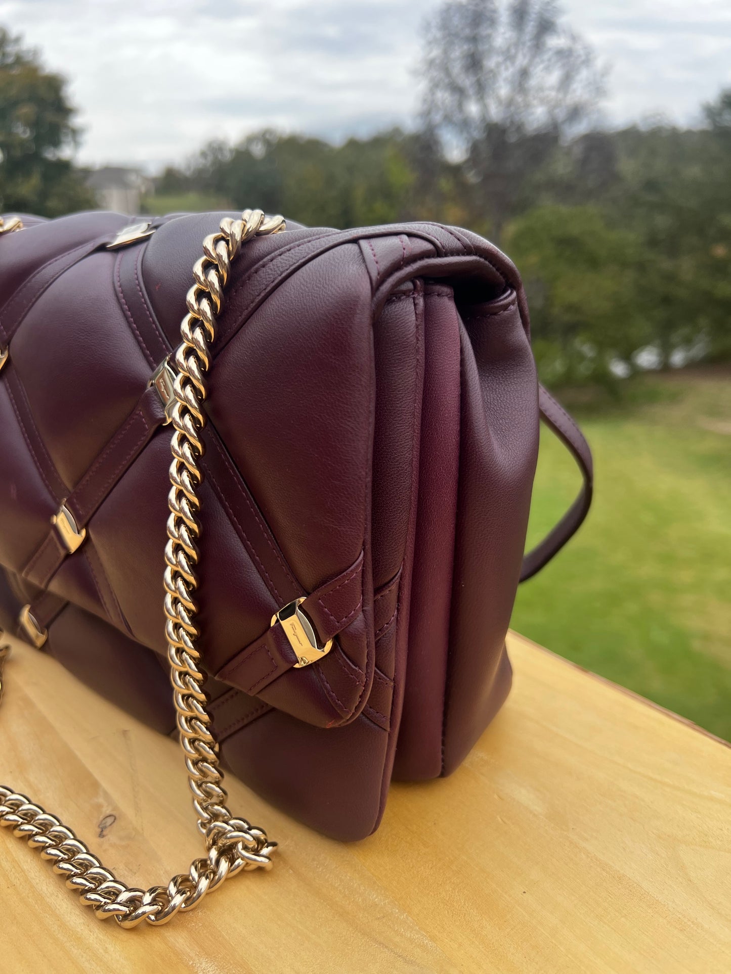 Salvatore Ferragamo
Vara Soft Studs Flap Bag Quilted Leather Small