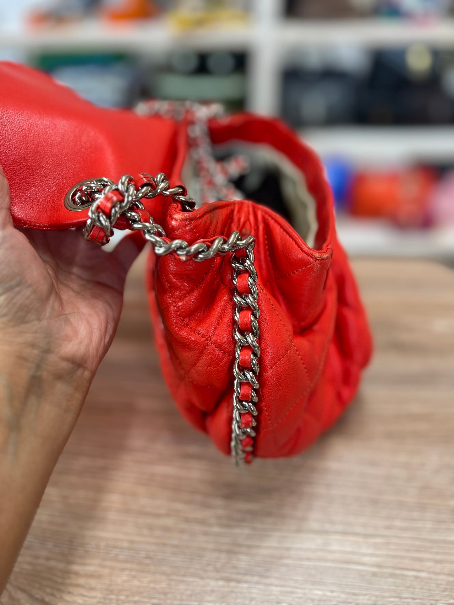 CHANEL Chain Around Flap Bag Quilted Leather Medium