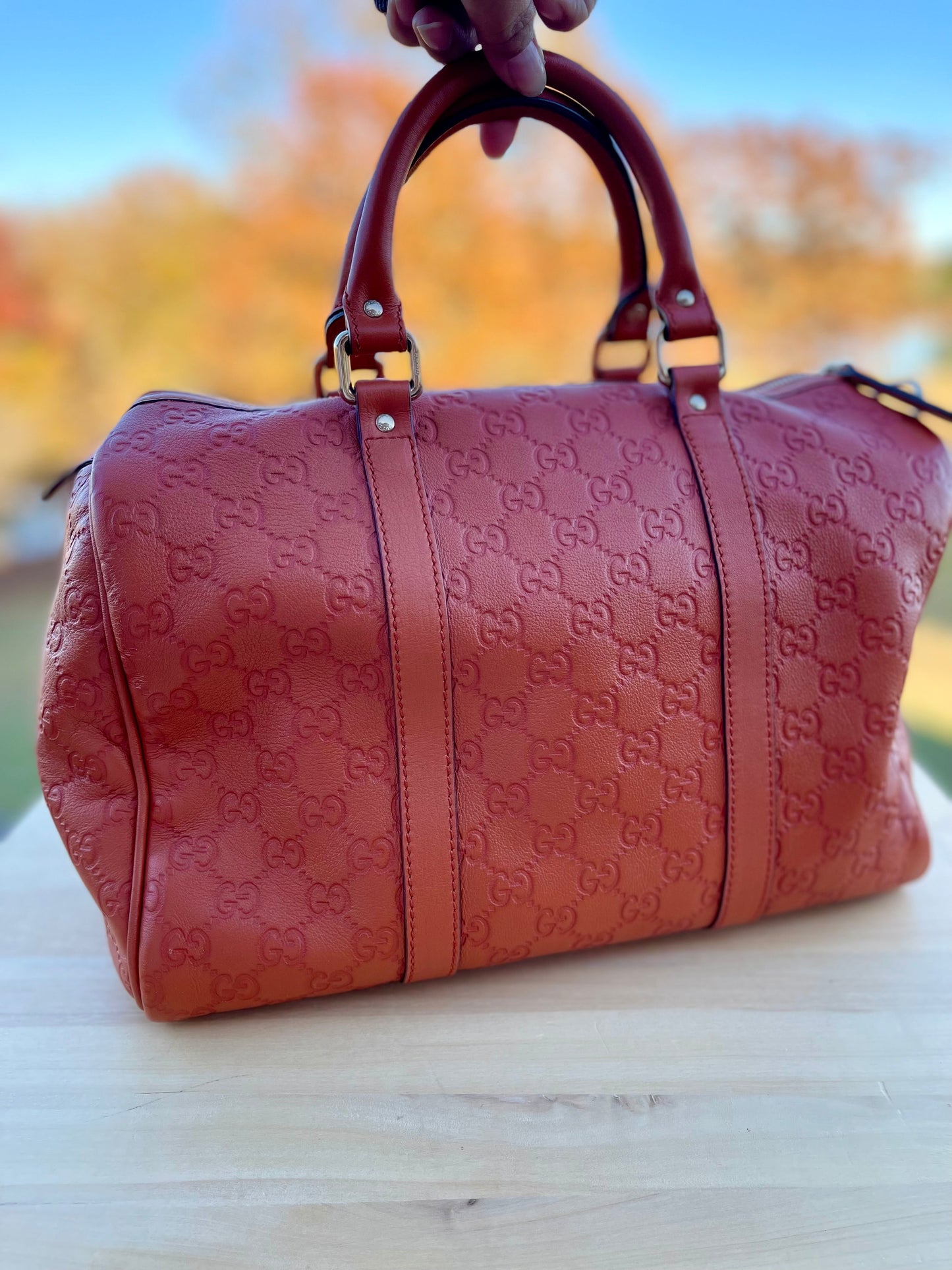 Gucci Saffron Guccissima Leather Medium Joy Boston Bag