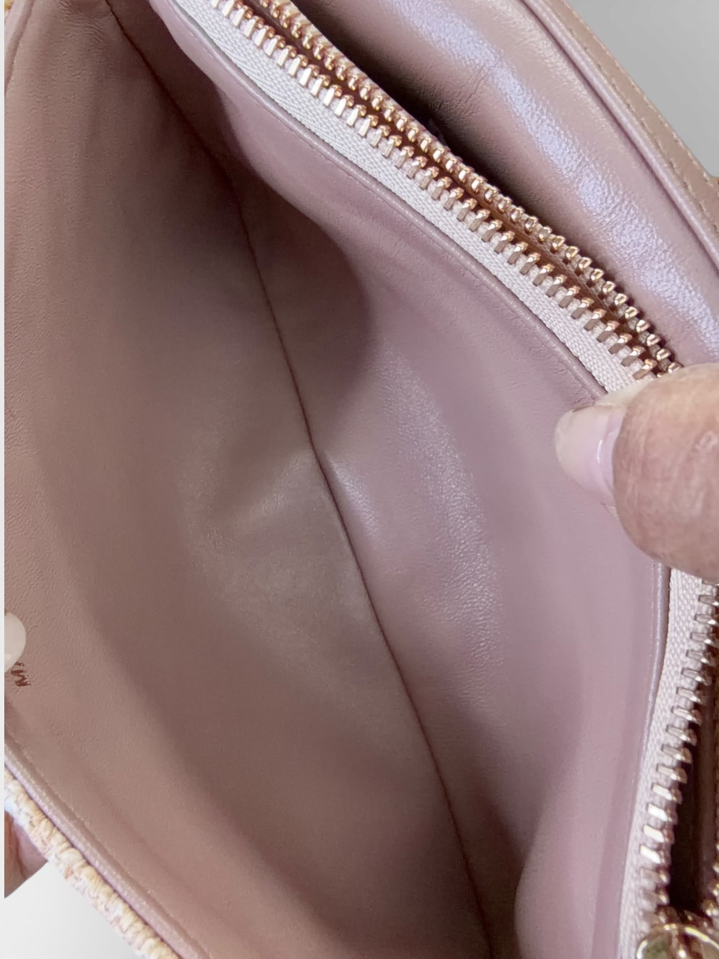 Christian Dior Linen Macrocannage Caro Bag Rose