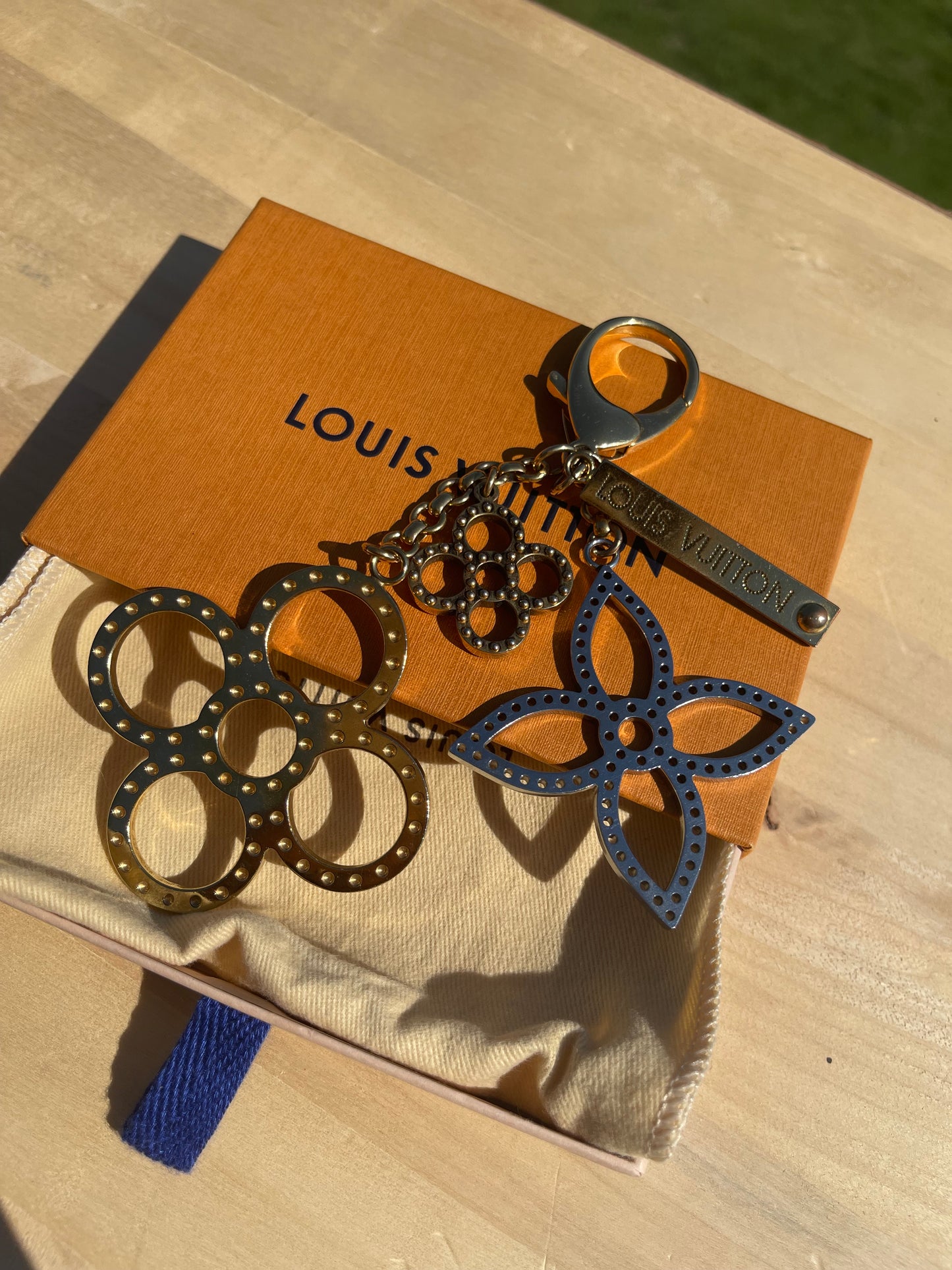 Louis Vuitton Tapage Three Tone Metal Key Ring / Bag Charm