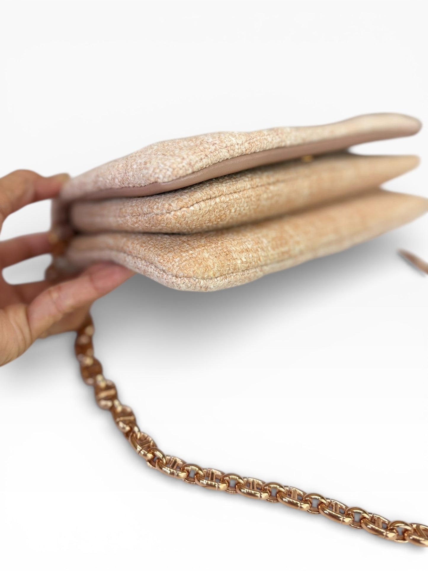 Christian Dior Linen Macrocannage Caro Bag Rose