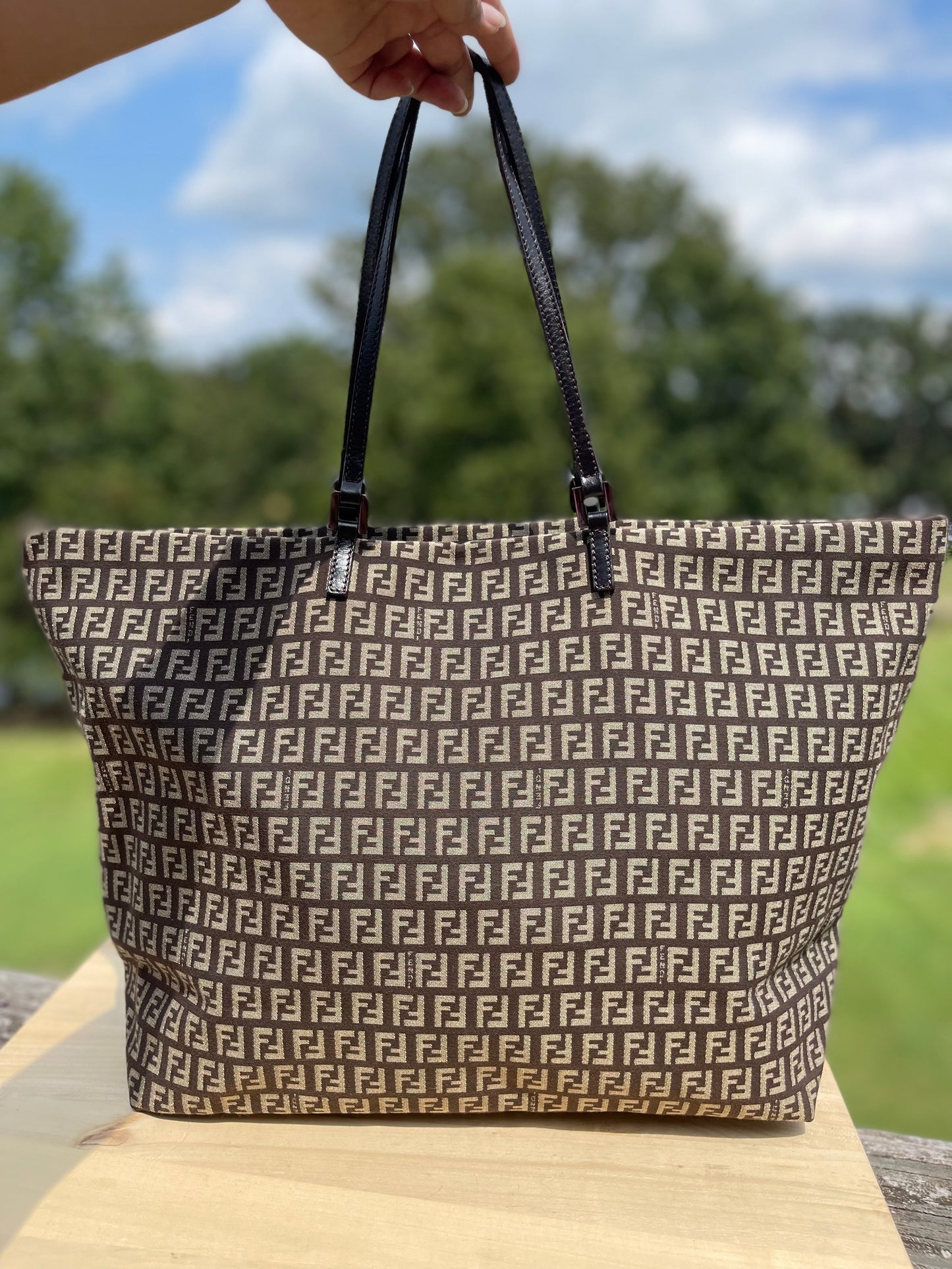 Fendi Zucchino Roll Tote