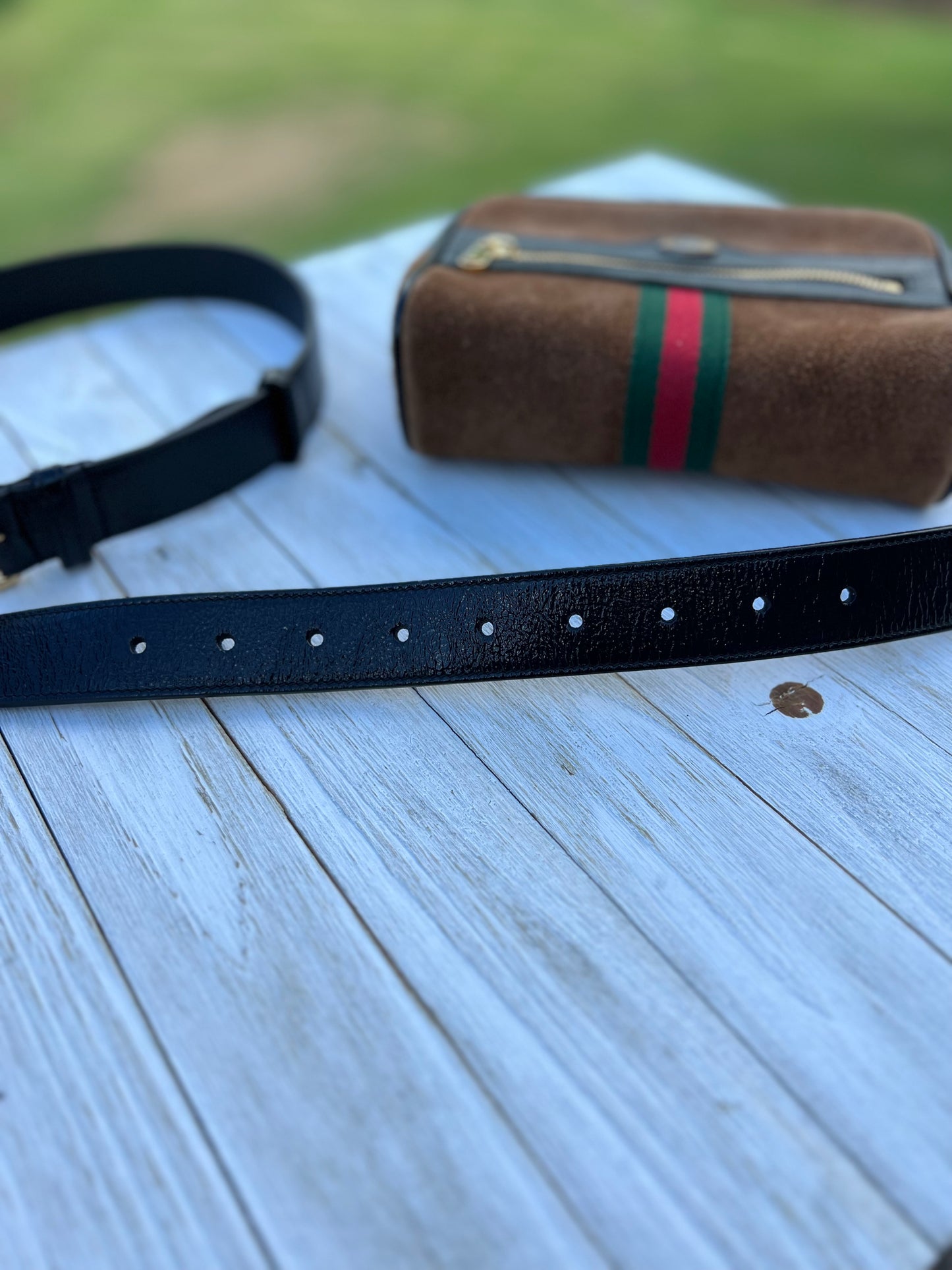 GUCCI Small Ophidia Belt Bag – Brown Suede