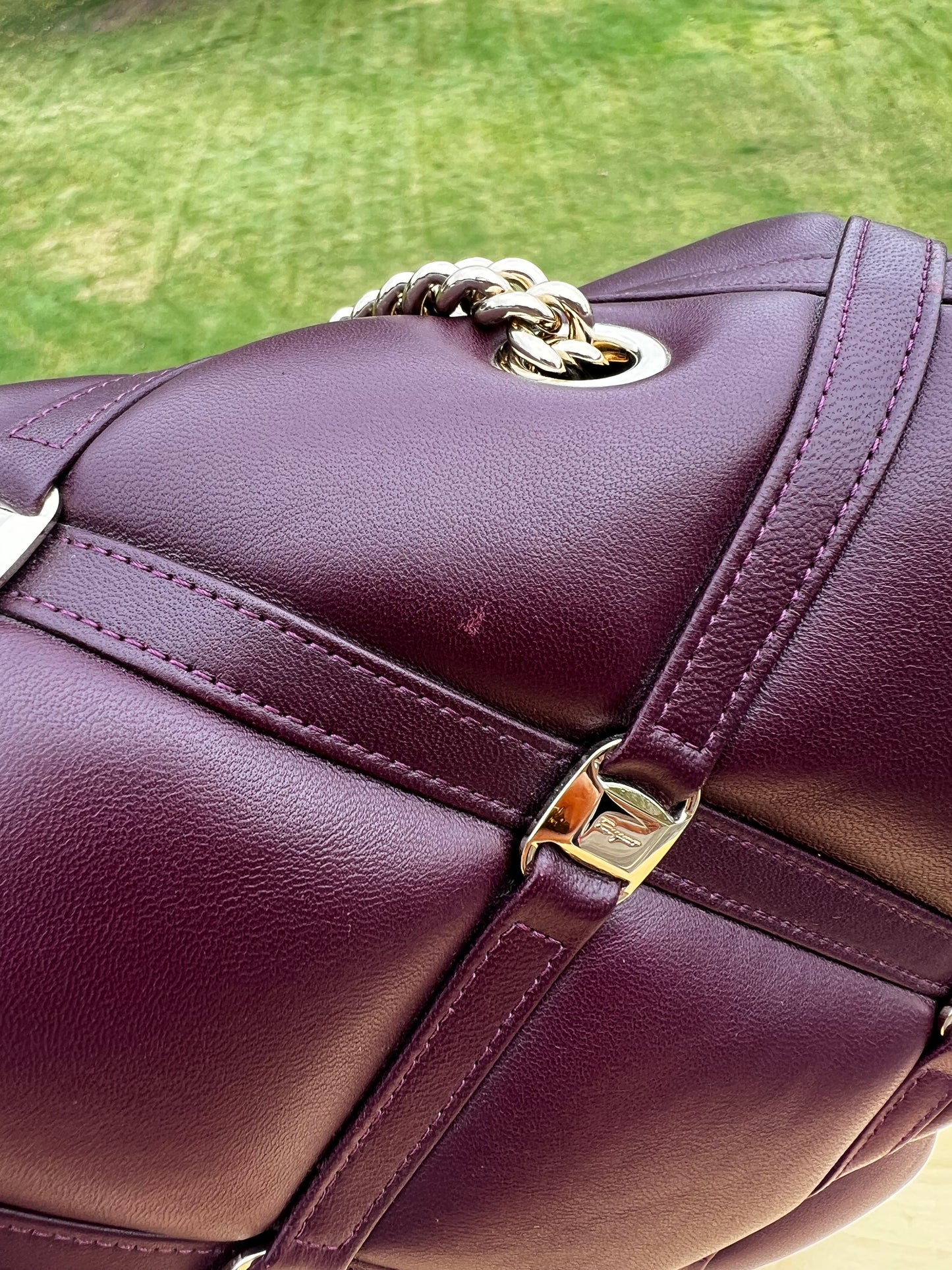 Salvatore Ferragamo
Vara Soft Studs Flap Bag Quilted Leather Small