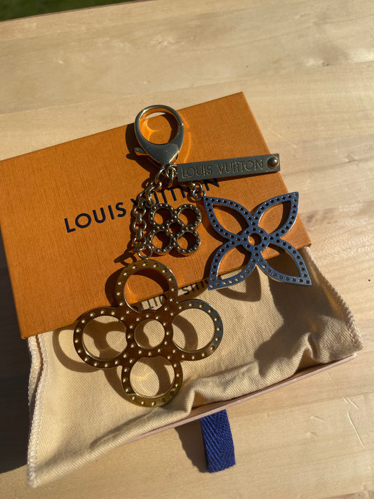 Louis Vuitton Tapage Three Tone Metal Key Ring / Bag Charm