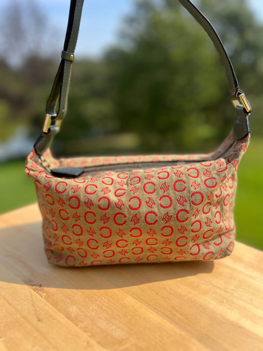 CELINE Monogram Shoulder Bag Vintage – Khaki/Red Monogram