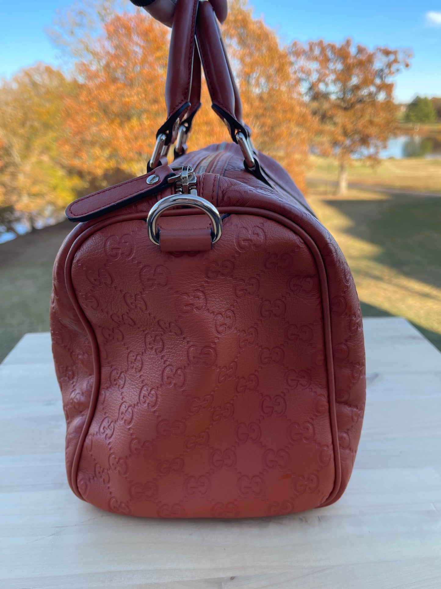 Gucci Saffron Guccissima Leather Medium Joy Boston Bag