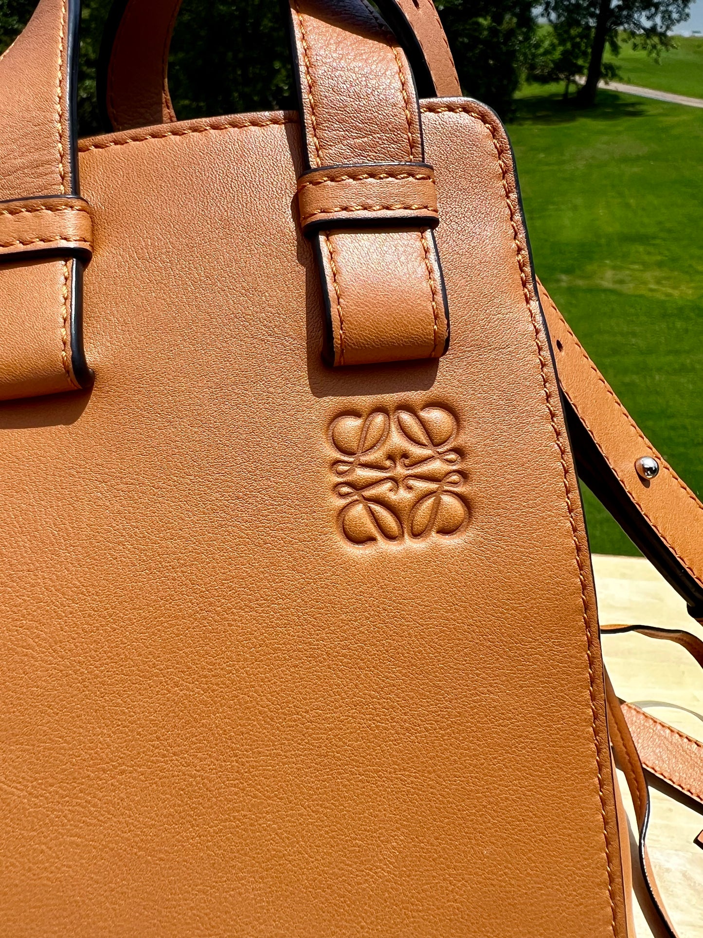 LOEWE Small Hammock Bag in Classic Calfskin Tan